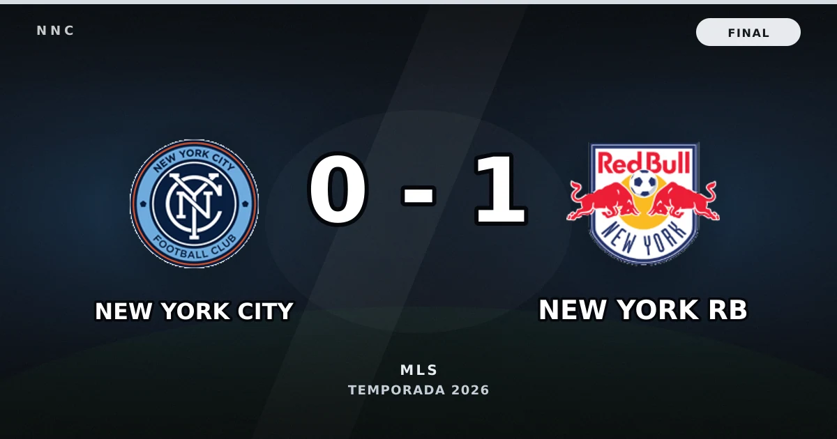 New York City 0-1 New York RB: resultado y goles