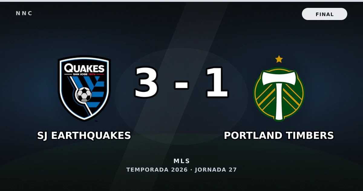 SJ Earthquakes 3-1 Portland Timbers: resultado, goles y resumen del partido