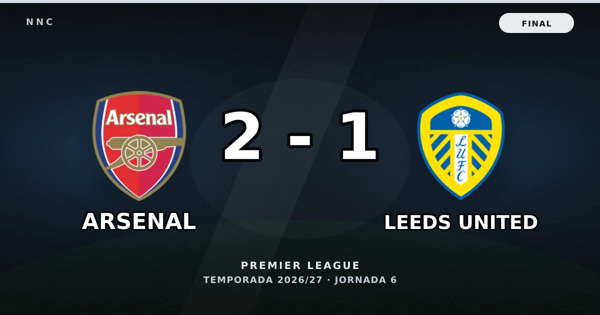 Arsenal 2-1 Leeds United: resultado, goles y resumen del partido
