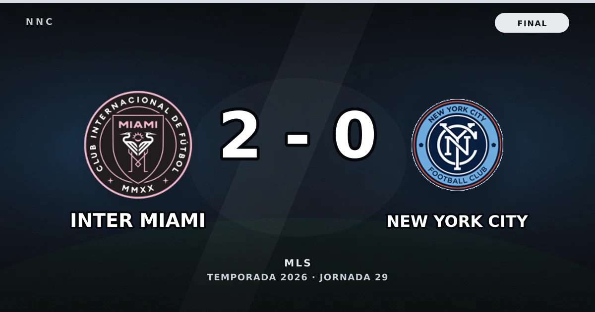 Inter Miami 2-0 New York City: resultado, goles y resumen del partido