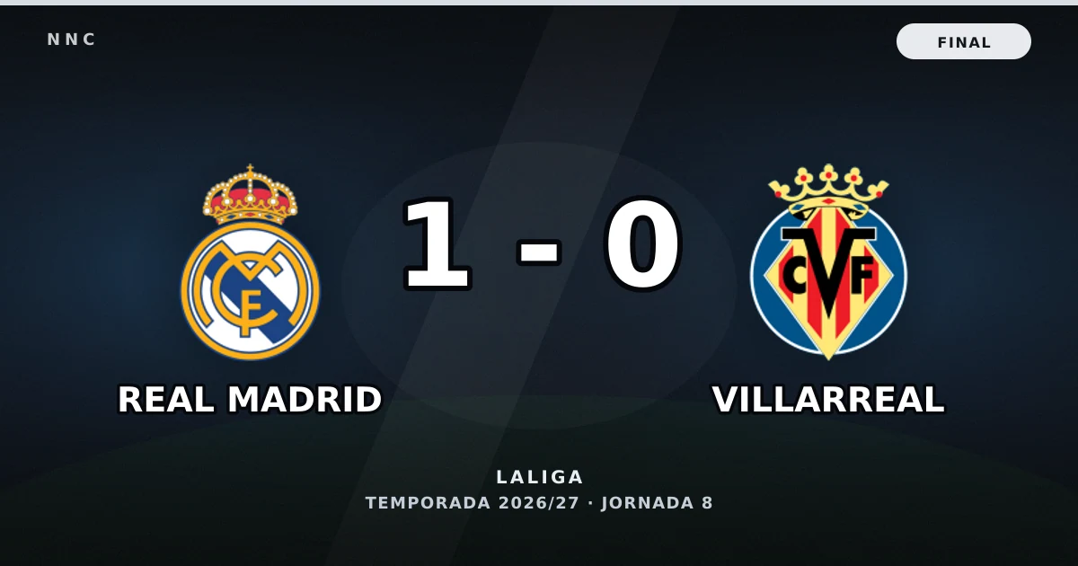 Real Madrid 1-0 Villarreal: resultado, goles y resumen del partido