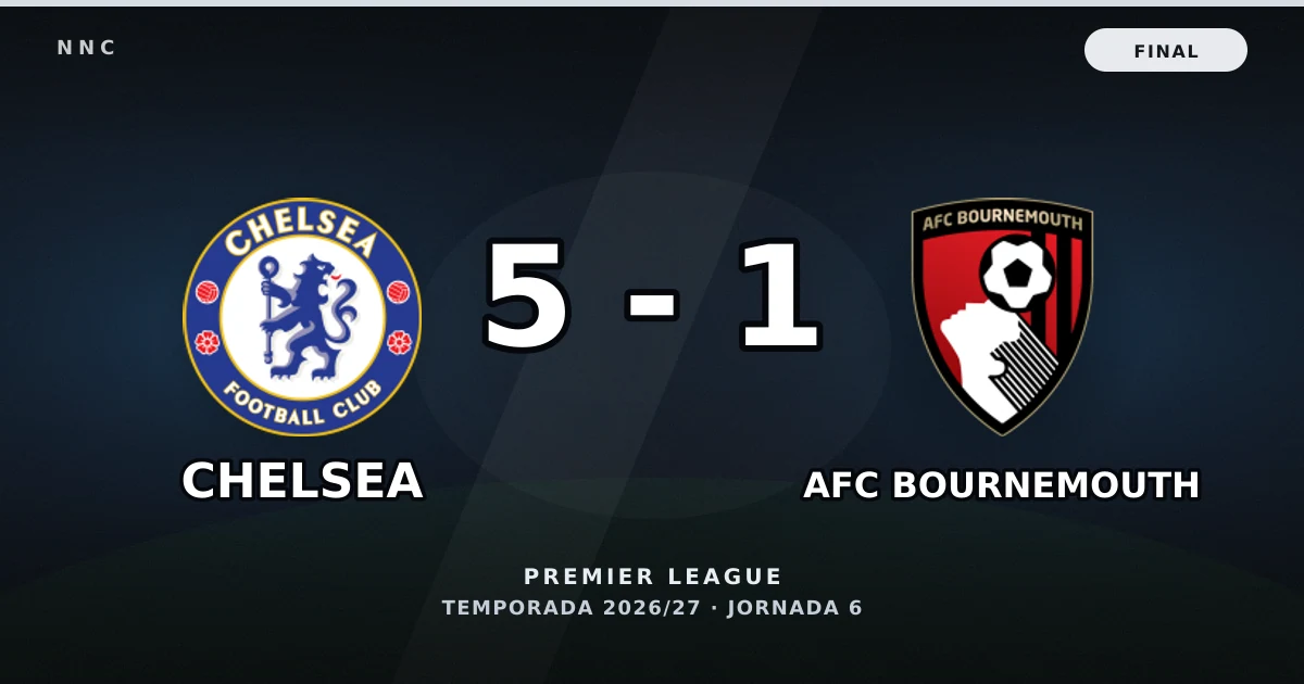 Chelsea 5-1 AFC Bournemouth: resultado, goles y resumen del partido