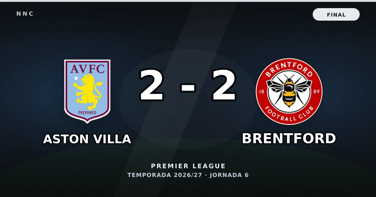 Aston Villa 2-2 Brentford: resultado, goles y resumen del partido