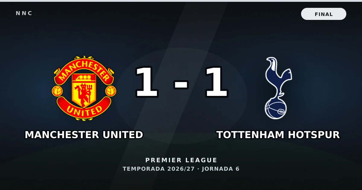 Manchester United 1-1 Tottenham Hotspur: resultado, goles y resumen del partido