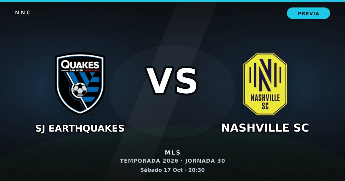 SJ Earthquakes vs Nashville SC: horario y previa de la Jornada 30