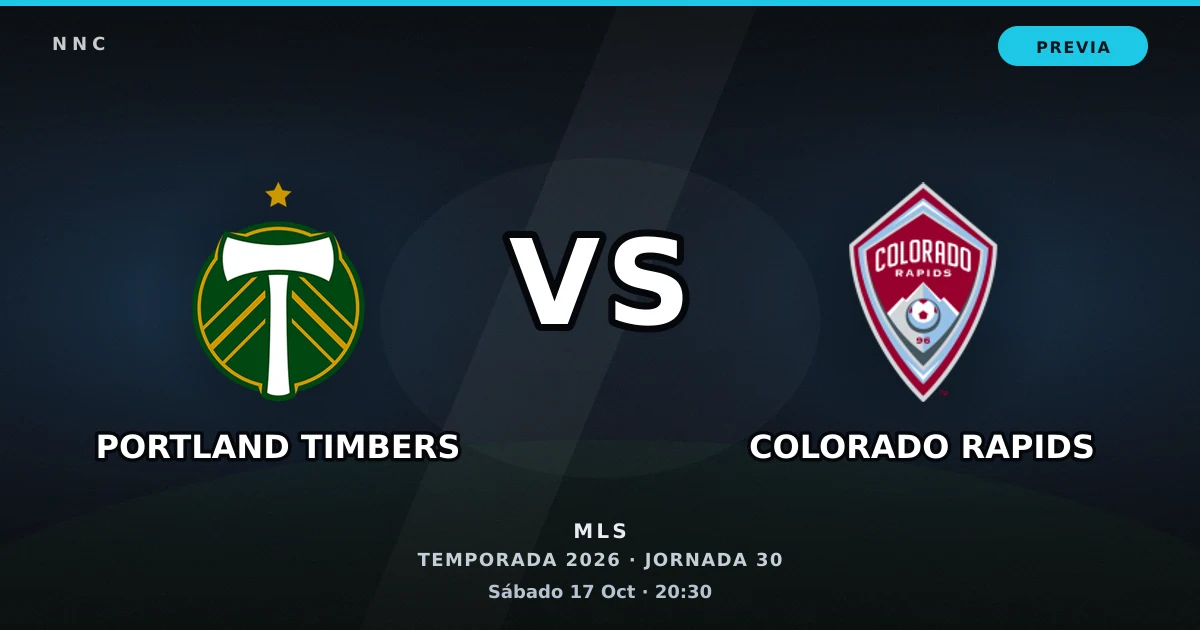 Portland Timbers vs Colorado Rapids: horario y previa de la Jornada 30