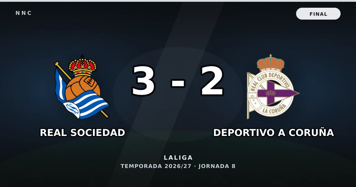 Real Sociedad 3-2 Deportivo A Coruña: resultado, goles y resumen del partido