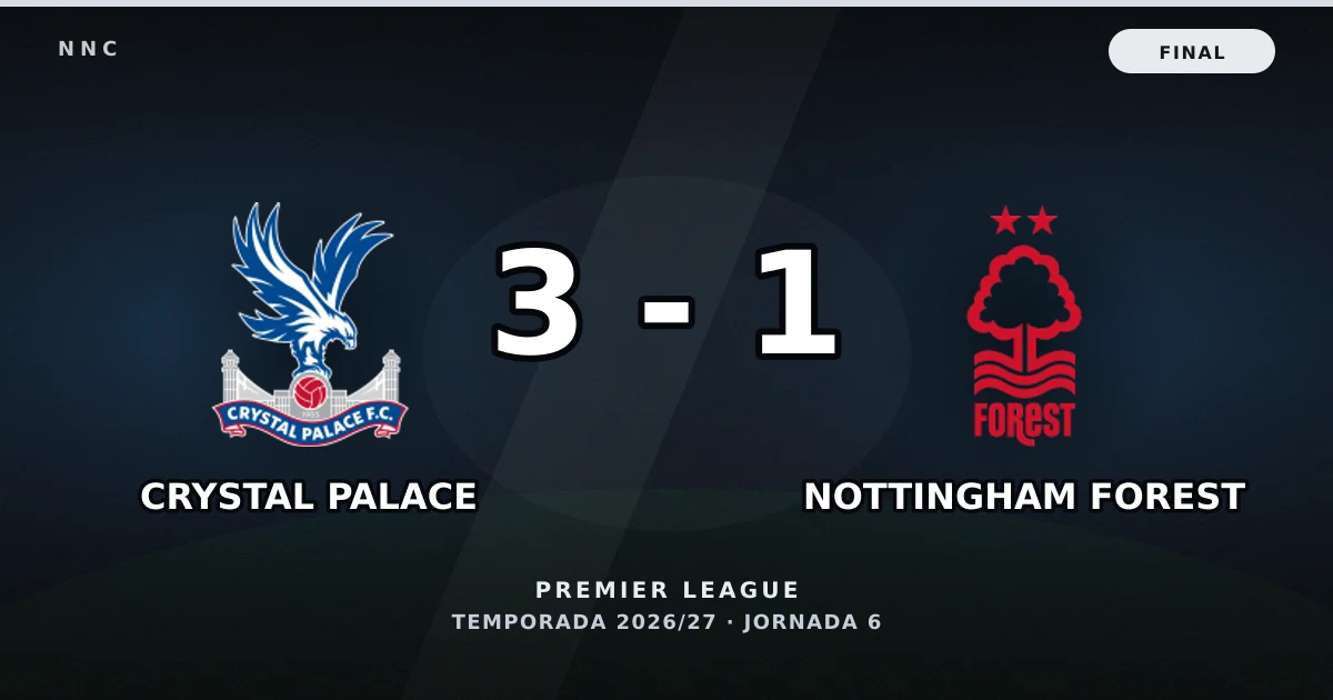 Crystal Palace 3-1 Nottingham Forest: resultado, goles y resumen del partido