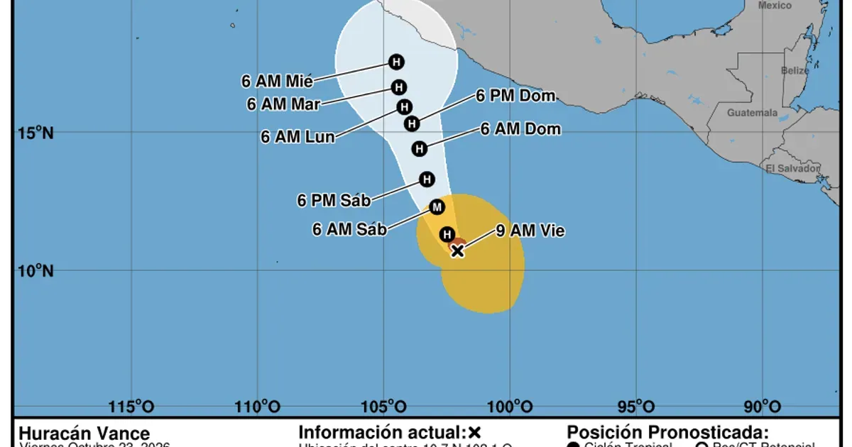 Huracán Vance apunta hacia Jalisco; Vallarta, aún sin avisos