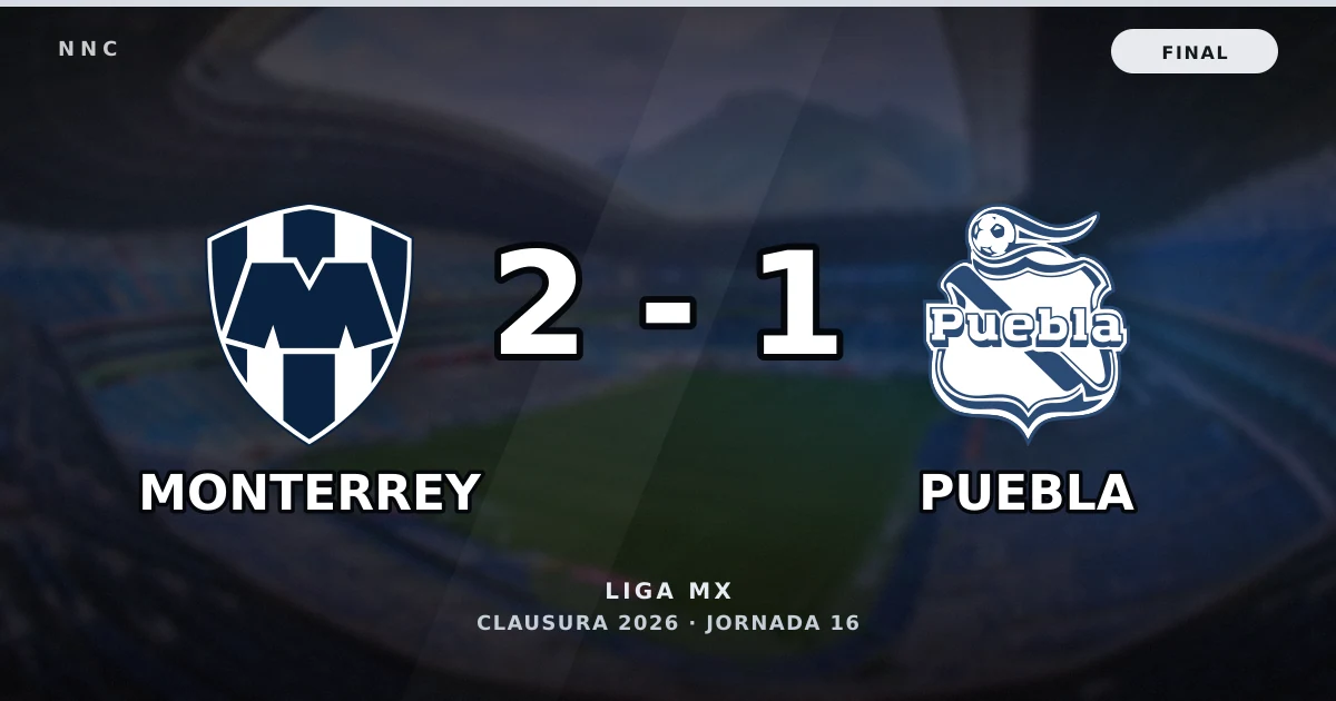 Monterrey 2-1 Puebla: resultado, goles y resumen del partido