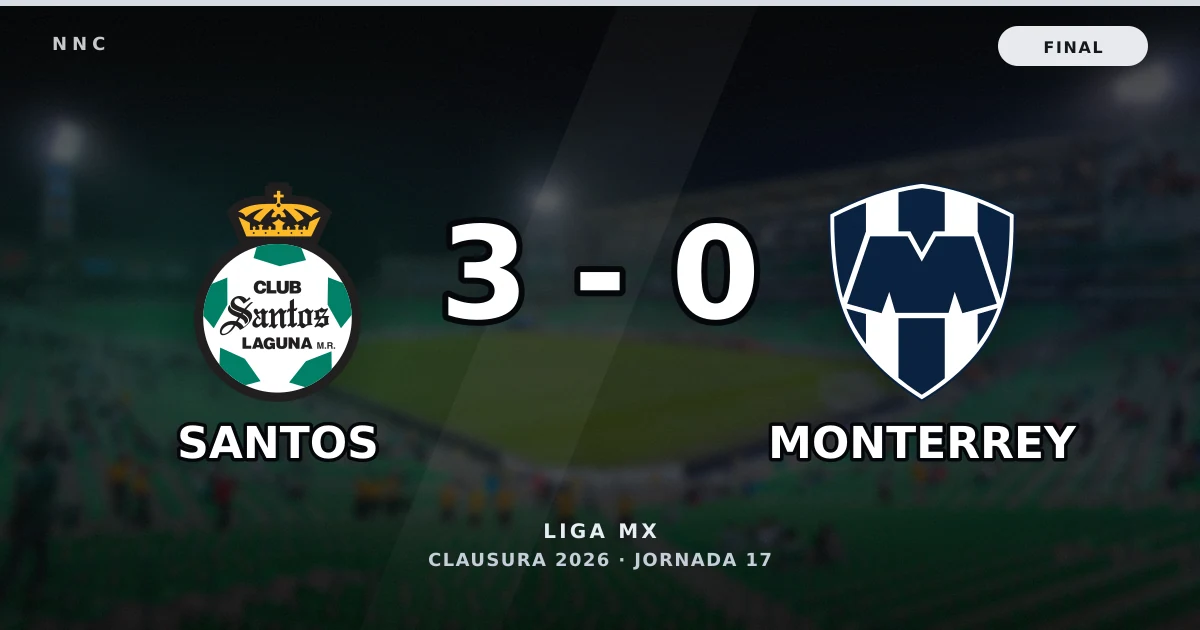 Santos 3-0 Monterrey: resultado, goles y resumen del partido