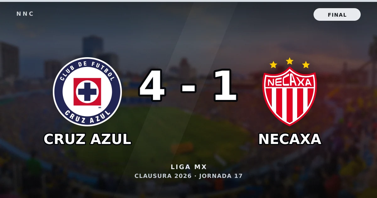 Cruz Azul 4-1 Necaxa: resultado, goles y resumen del partido