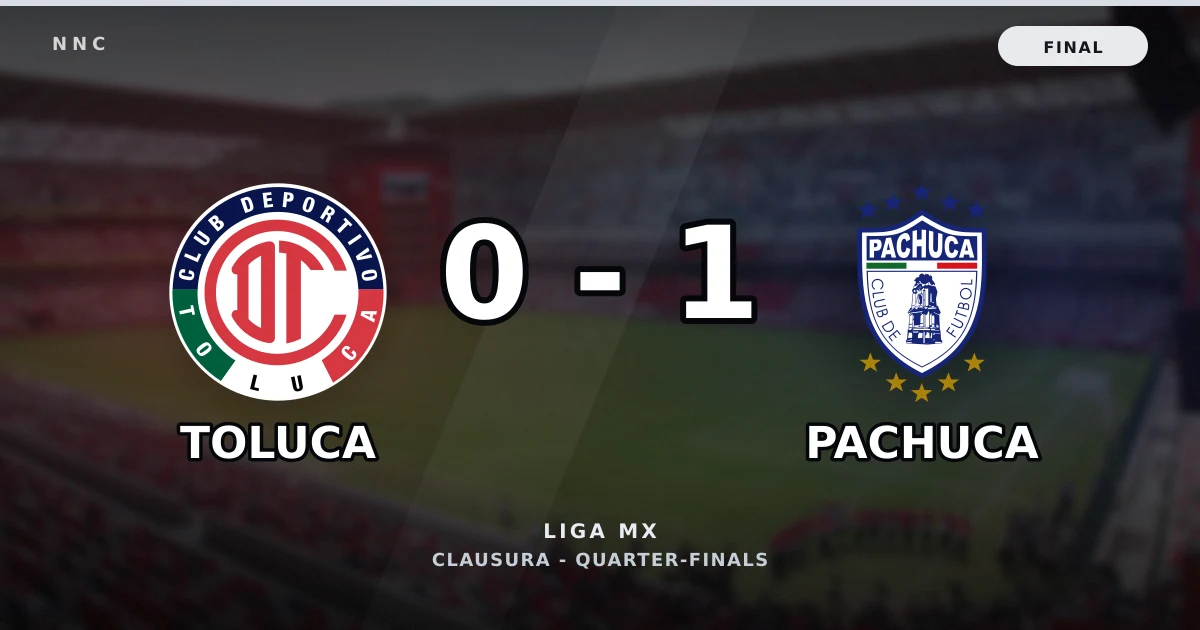 Toluca 0-1 Pachuca: resultado, goles y resumen del partido