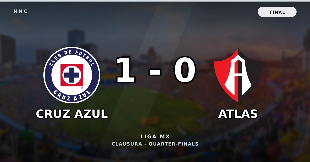Cruz Azul 1-0 Atlas: resultado, goles y resumen del partido