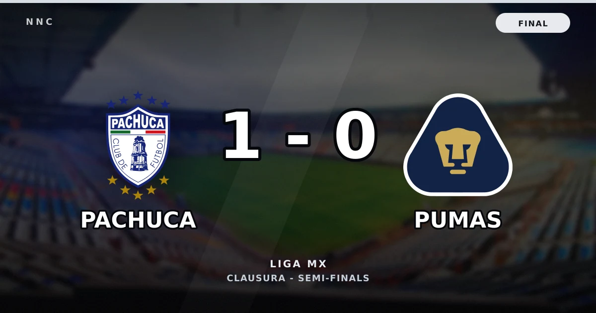Pachuca 1-0 Pumas: resultado, goles y resumen del partido