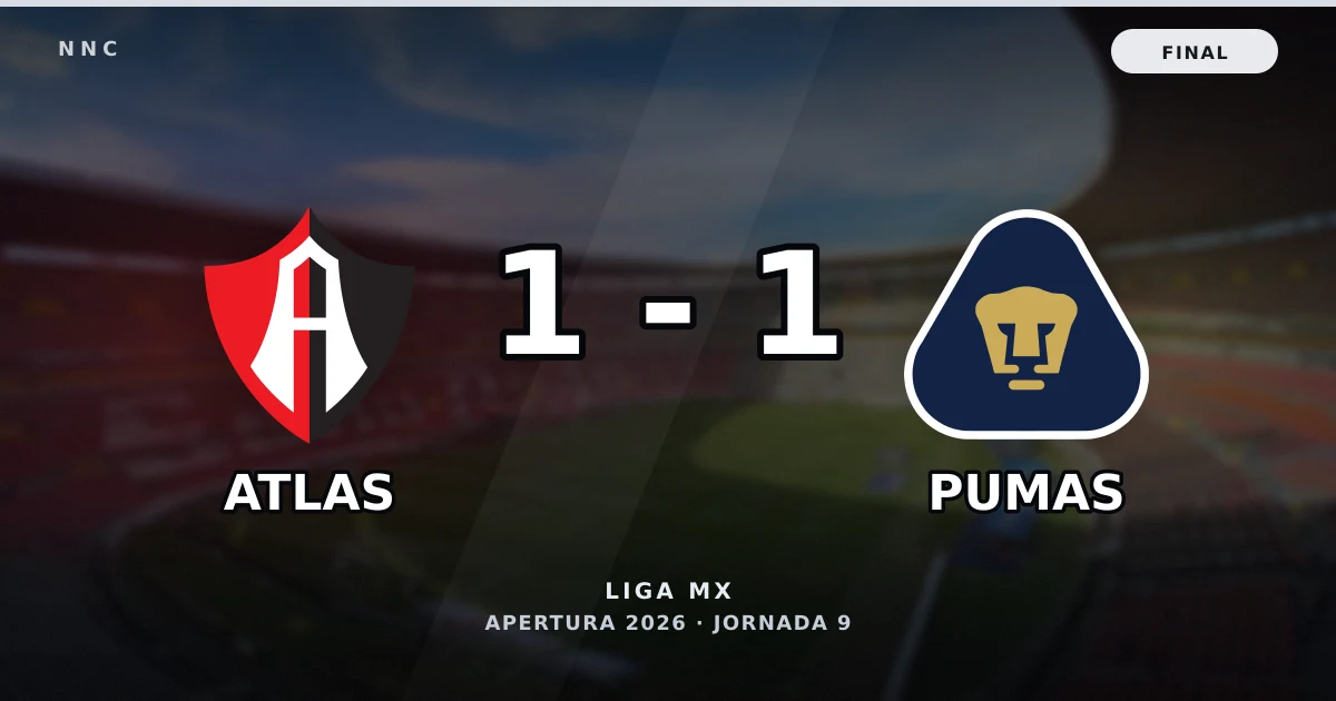 Atlas 1-1 Pumas: resultado, goles y resumen del partido