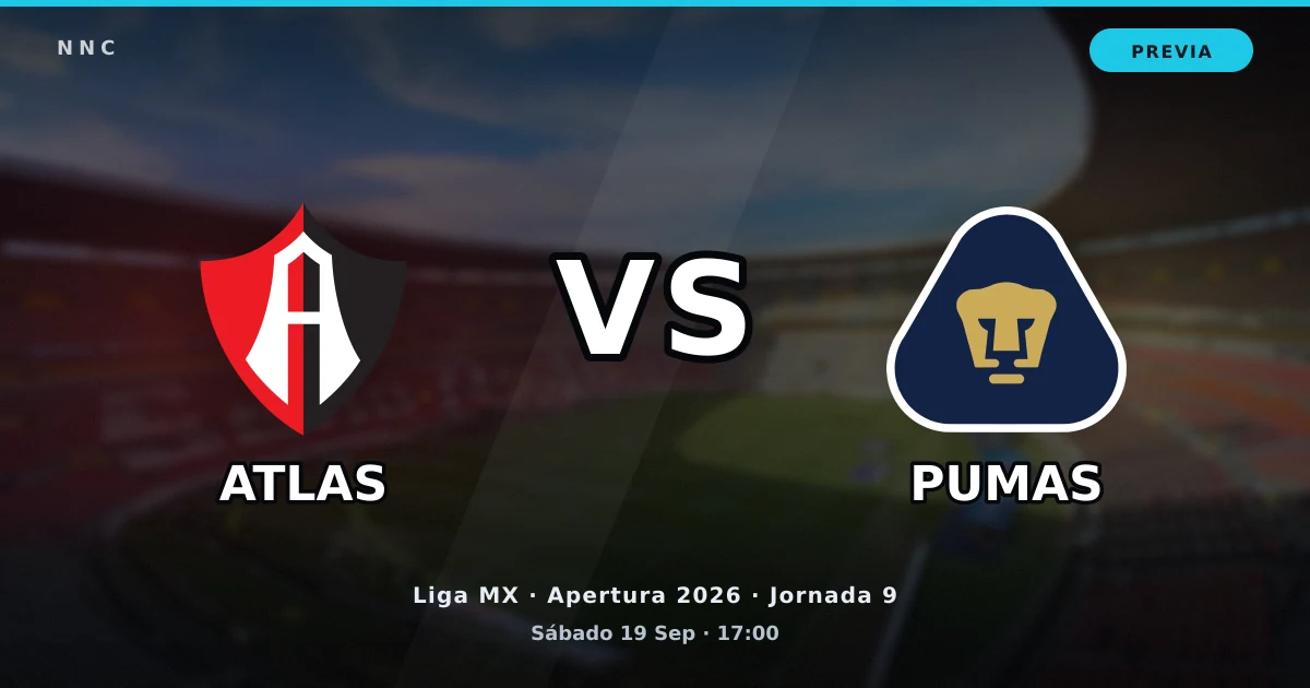 Atlas vs U.N.A.M. - Pumas: horario y previa de la Jornada 9 del Apertura 2026