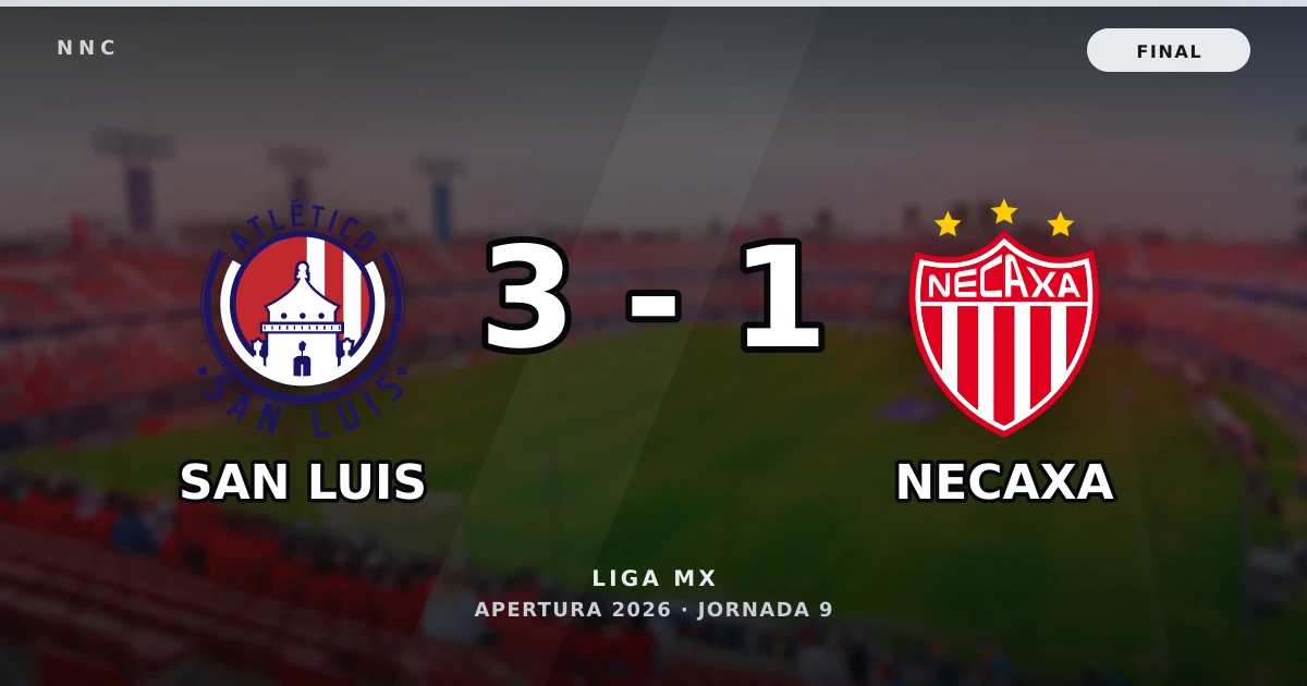 San Luis 3-1 Necaxa: resultado, goles y resumen del partido