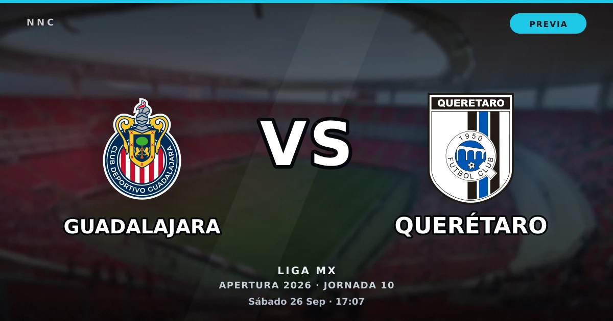Guadalajara Chivas vs Club Queretaro: horario y previa de la Jornada 10 del Apertura 2026