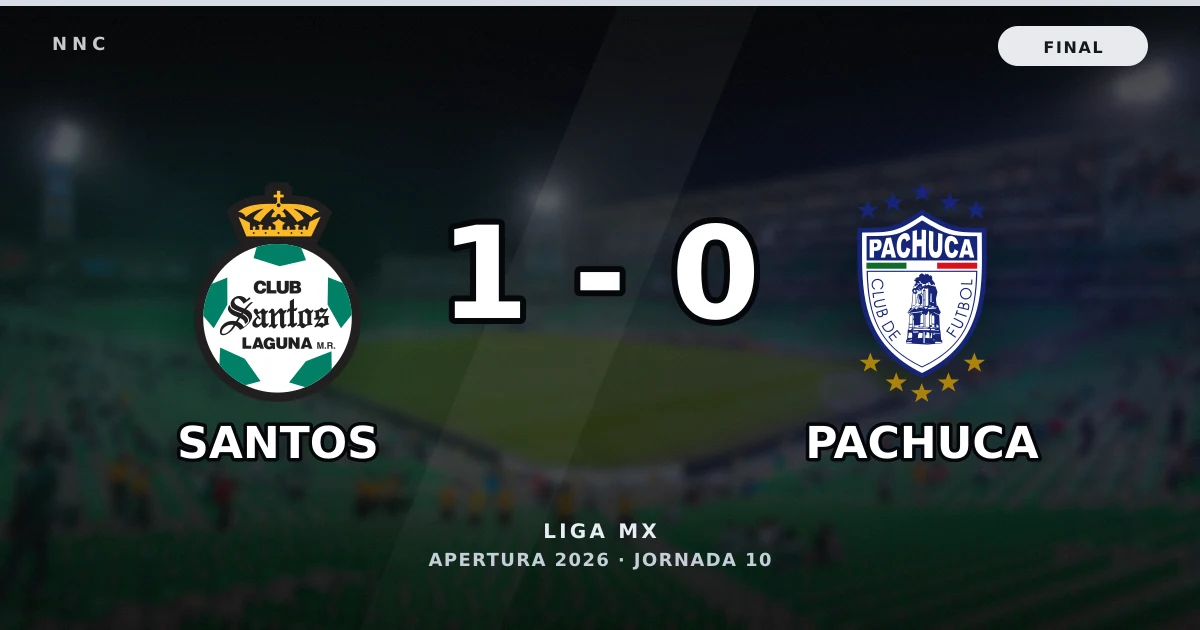 Santos 1-0 Pachuca: resultado, goles y resumen del partido
