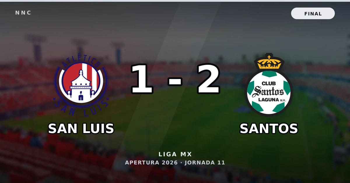San Luis 1-2 Santos: resultado, goles y resumen del partido
