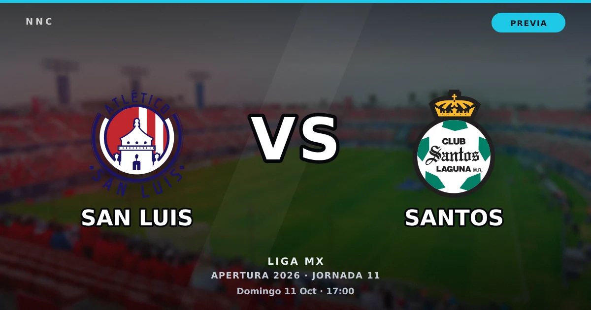 Atletico San Luis vs Santos Laguna: horario y previa de la Jornada 11 del Apertura 2026