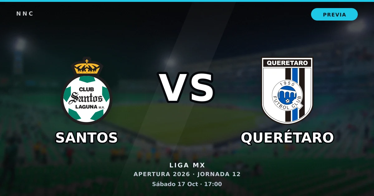 Santos Laguna vs Club Queretaro: horario y previa de la Jornada 12 del Apertura 2026