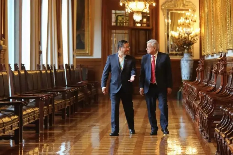 AMLO recibe al presidente de Bolivia, Luis Arce, en Palacio Nacional