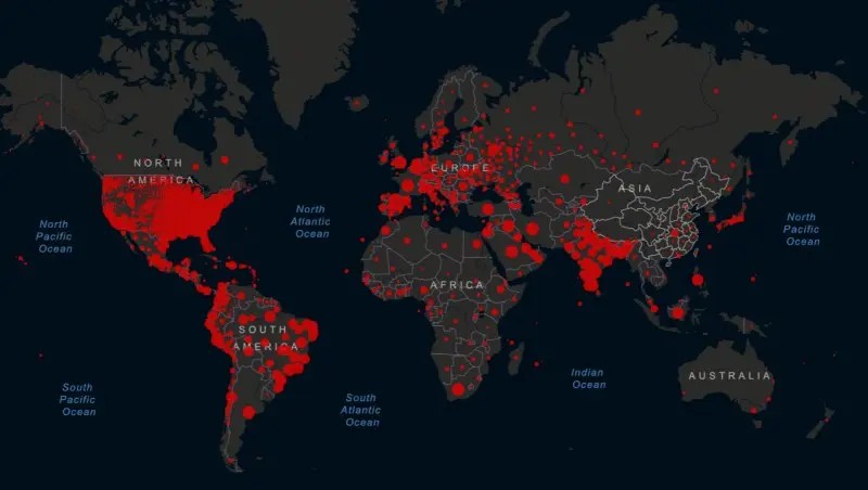 Epidemia global rebasa los 35 millones de contagios; desciende al 27.45%