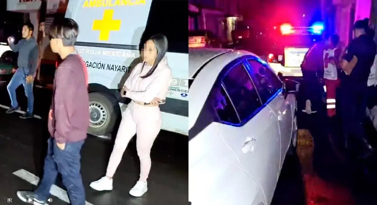 Trabajadora de la Fiscalía de Nayarit choca y amenaza a reportero