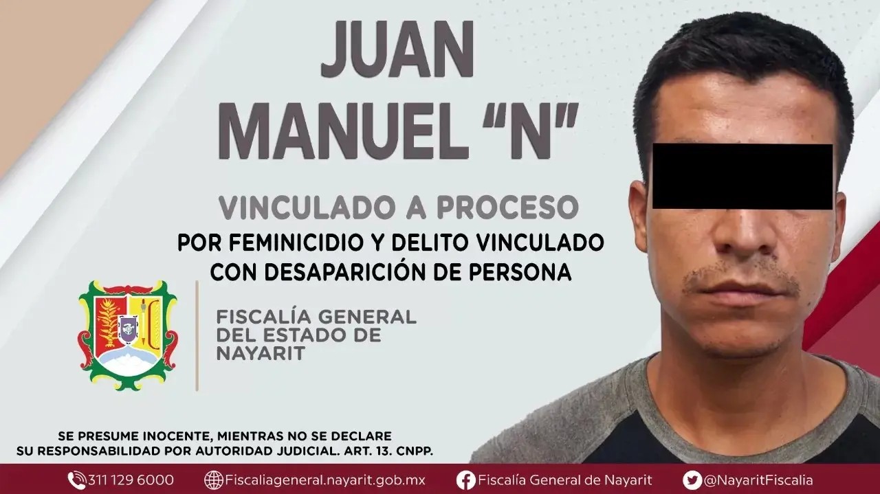 Vinculado a proceso presunto feminicida de jalcocotán