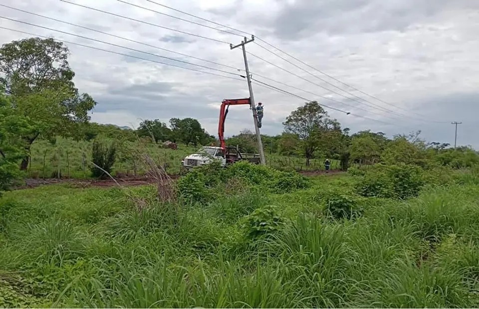 Restablecimiento de líneas de energía eléctrica en Nayarit tras intensas lluvias
