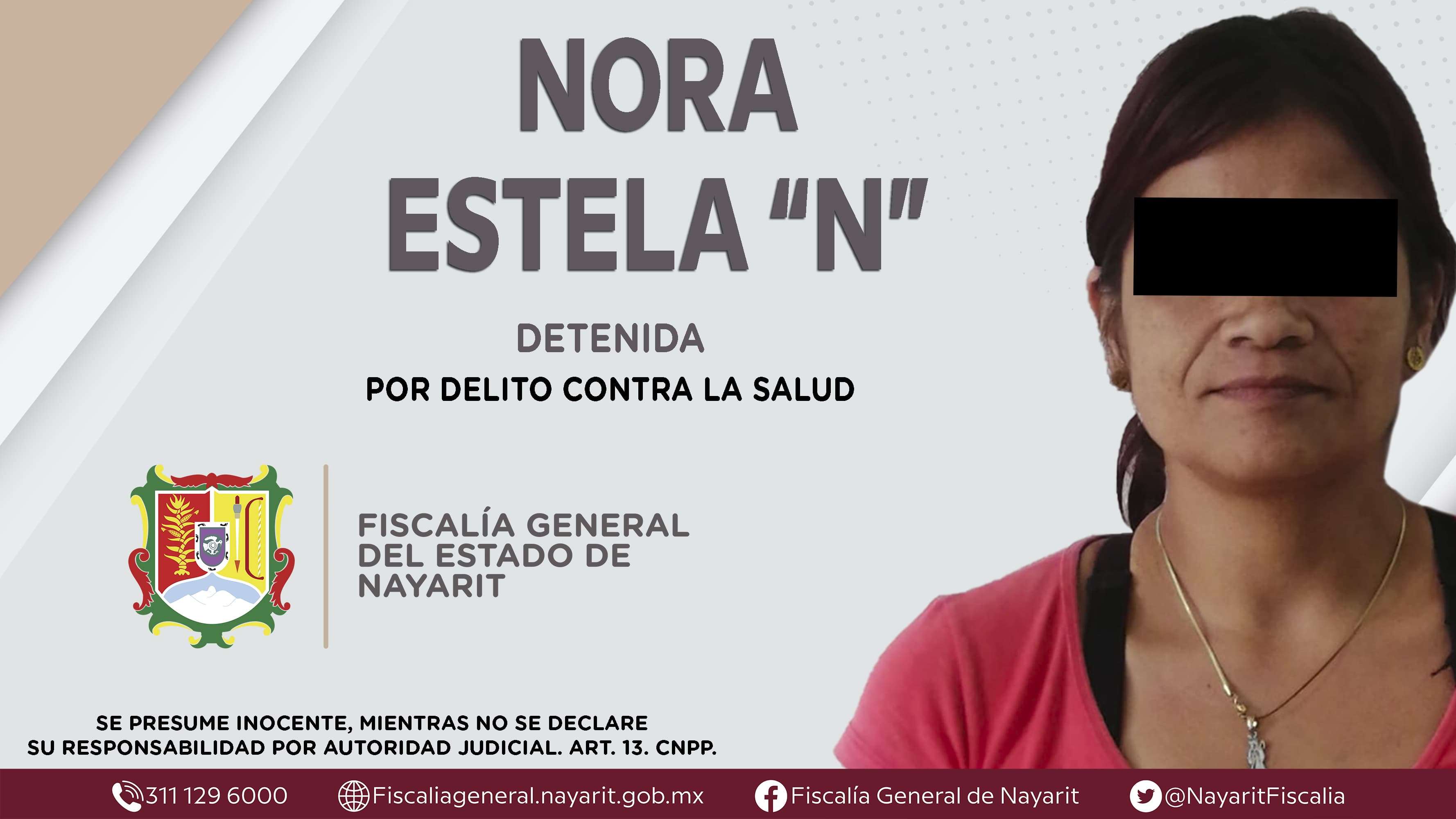 Capturada presunta responsable de delito contra la salud