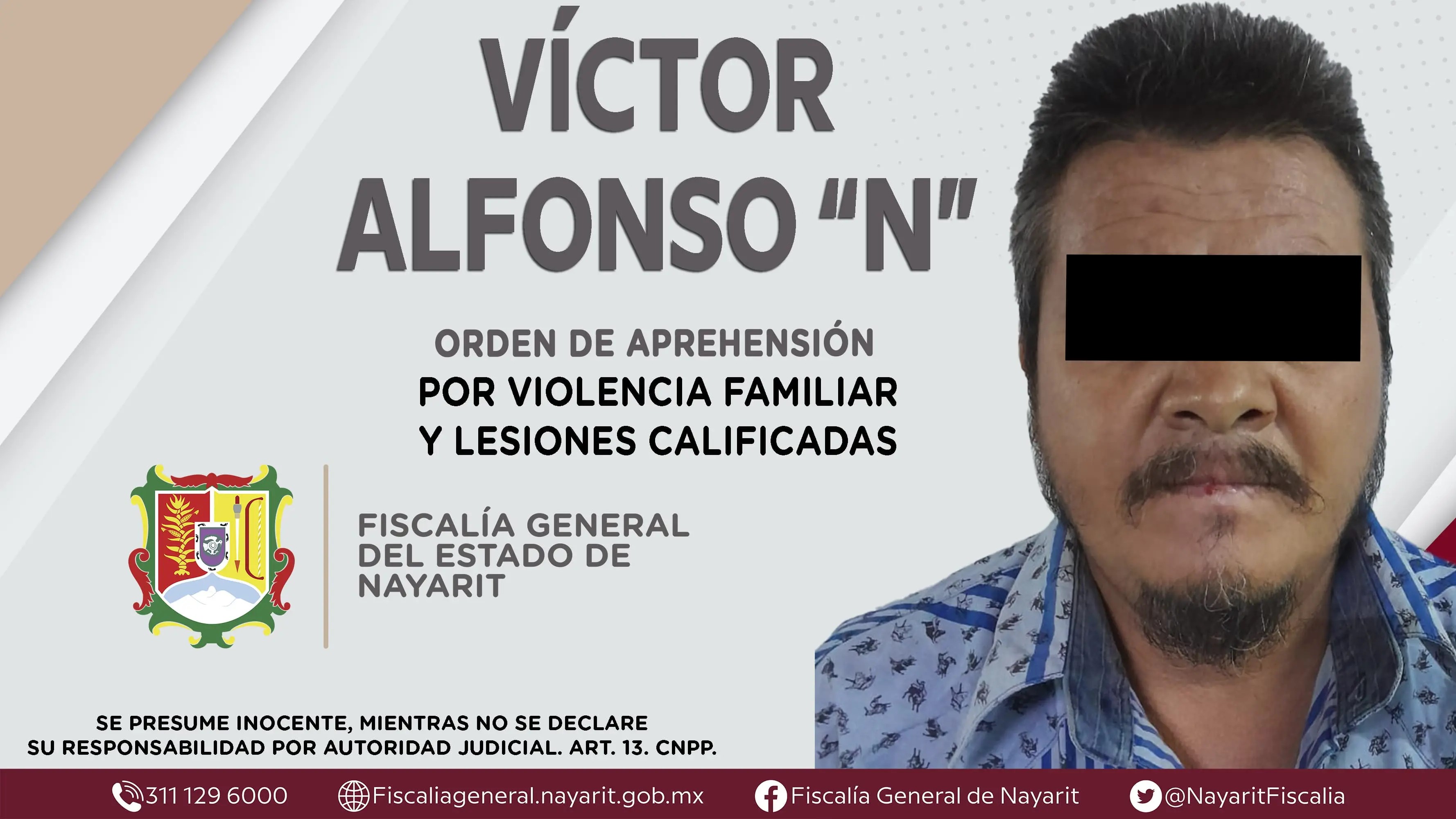Aprehendido por violencia familiar y lesiones calificadas