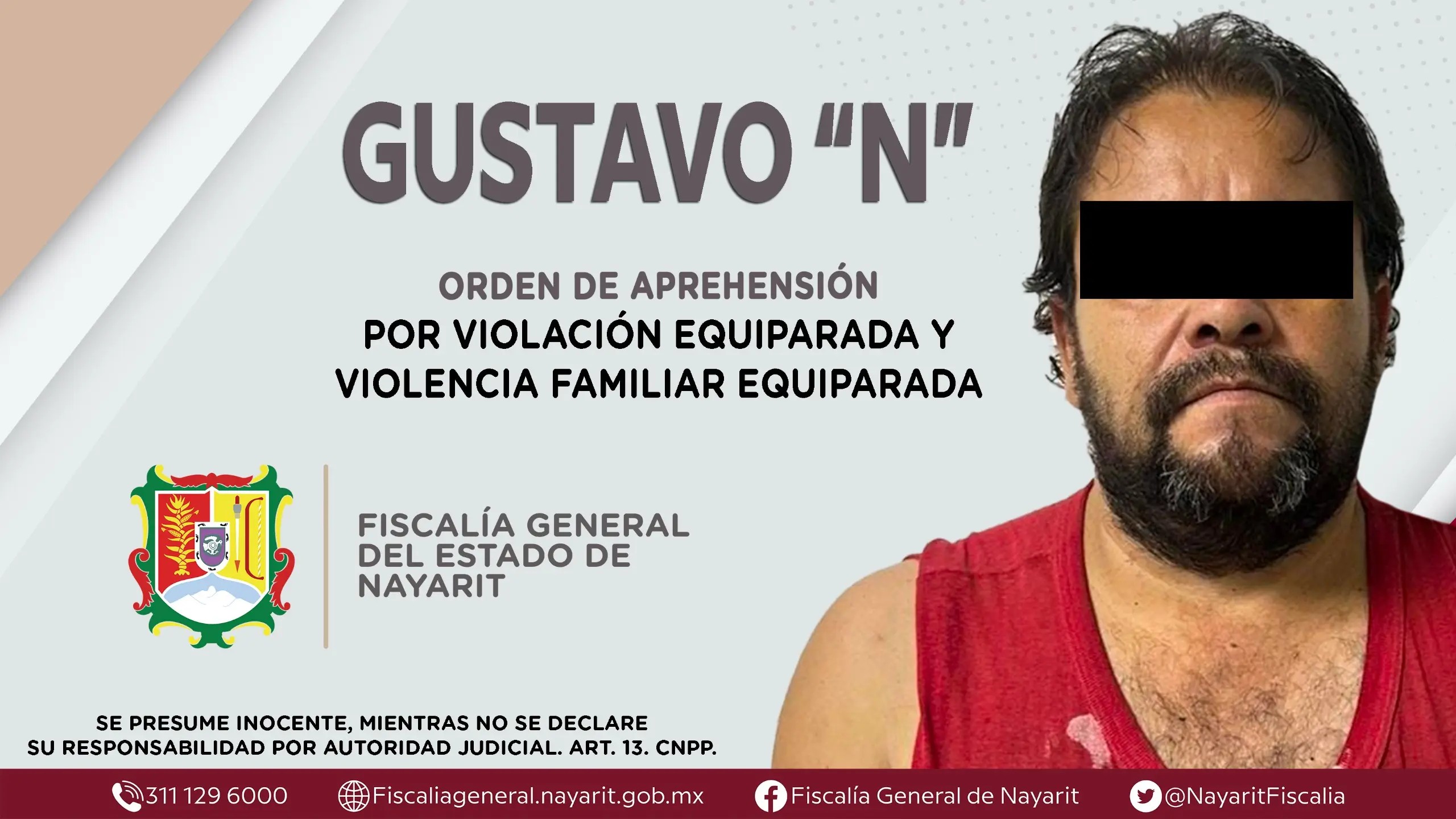 Detenido por violación equiparada y violencia familiar equiparada