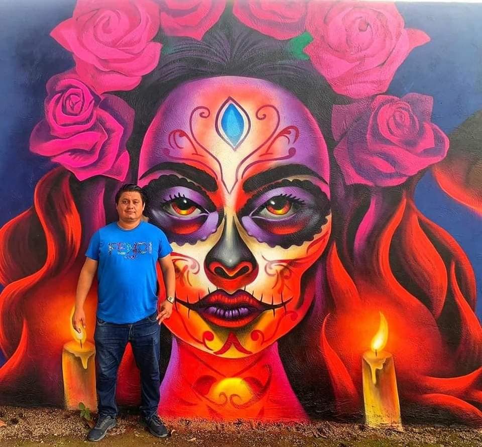 Preparativos para el día de muertos: Murales en el panteón Hidalgo de Tepic
