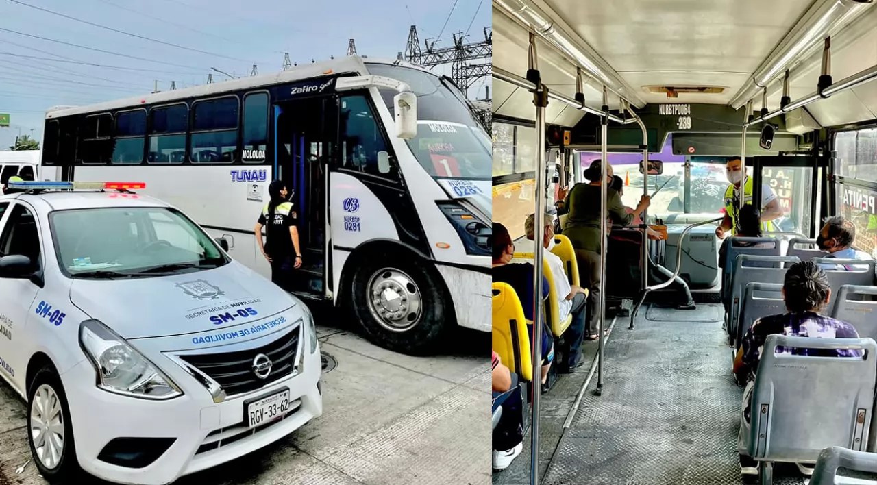 Sancionan a chofer de transporte público por no usar cubrebocas