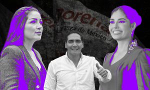 Jasmín Bugarín (senadora por el PVEM), Hector Santana (alcalde de Bahía de Banderas) y Geraldine Ponce (alcalde de Tepic)